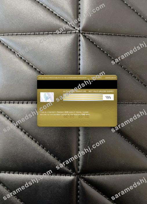 Norway DNB bank visa gold card photolook back